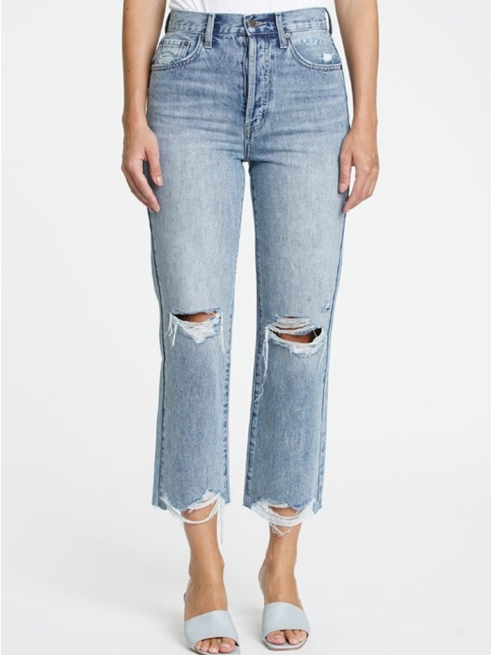 pistola Denim - Pistola Cassie High Waist
Ripped Crop Straight Leg Jeans
Los Feliz